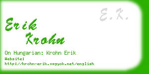 erik krohn business card